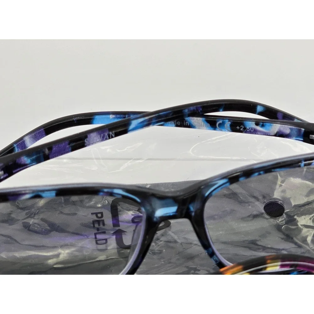 SIGVAN Reading Glasses Unisex +2.50 Multicolor Tortoise Blue Light Block - NEW